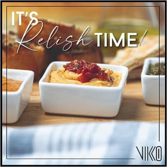 Set of 6 - Mini Square White Porcelain Dipping Sauce Bowls  (White) - Picture 5 of 8